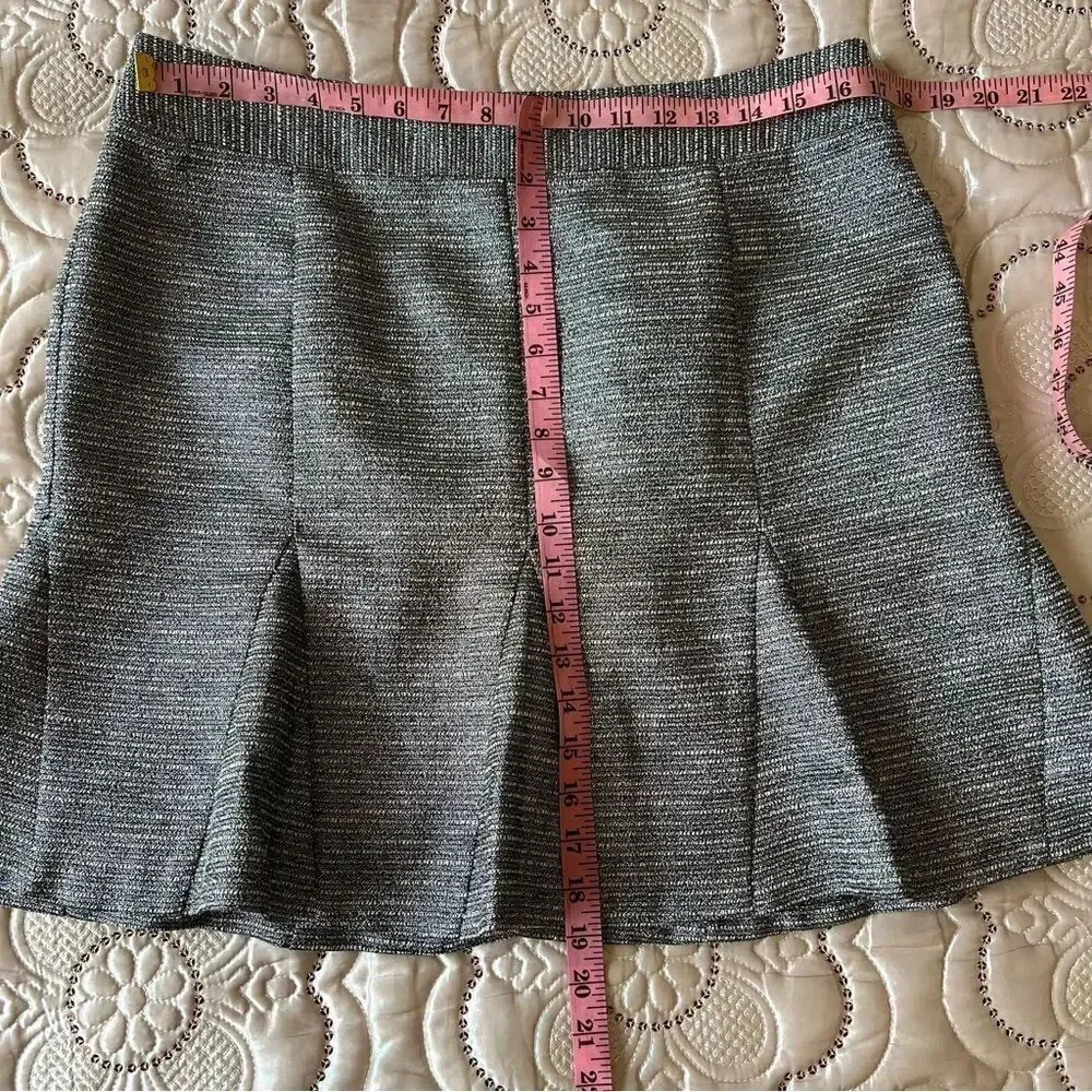 Banana Republic Tweed Metallic Pleated Fit & Flare Mini Skirt Size 14